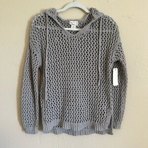 NWT. Nicole Miller Atelier open stitch hooded sweater